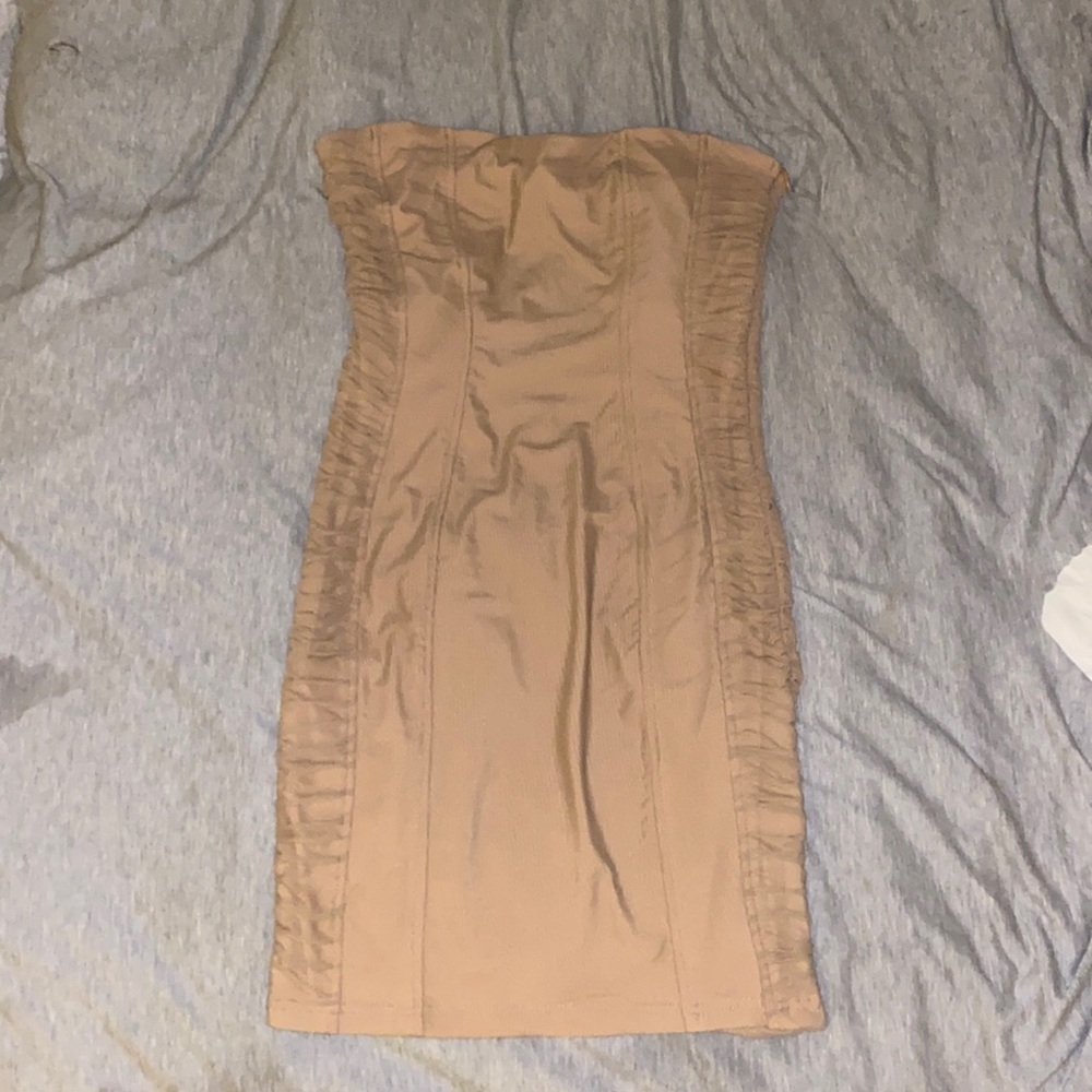 Princess Polly beige slink dress, figure fitting